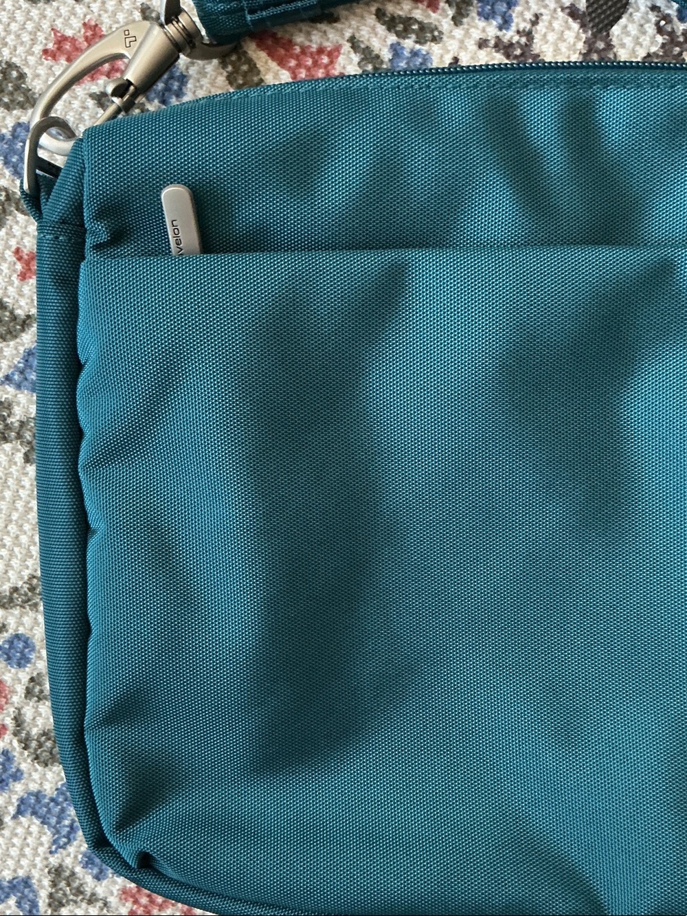 Travelon Teal Blue Crossbody Bag - Picture 3 of 10